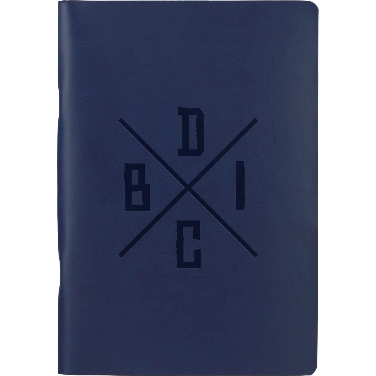 Mano Slim Meeting Journal, 5.5 x 8 Inches Debossing - Navy - Front