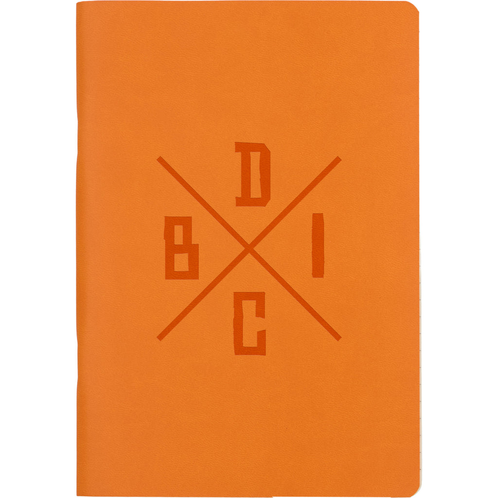 Mano Slim Meeting Journal, 5.5 x 8 Inches Debossing - Orange - Front