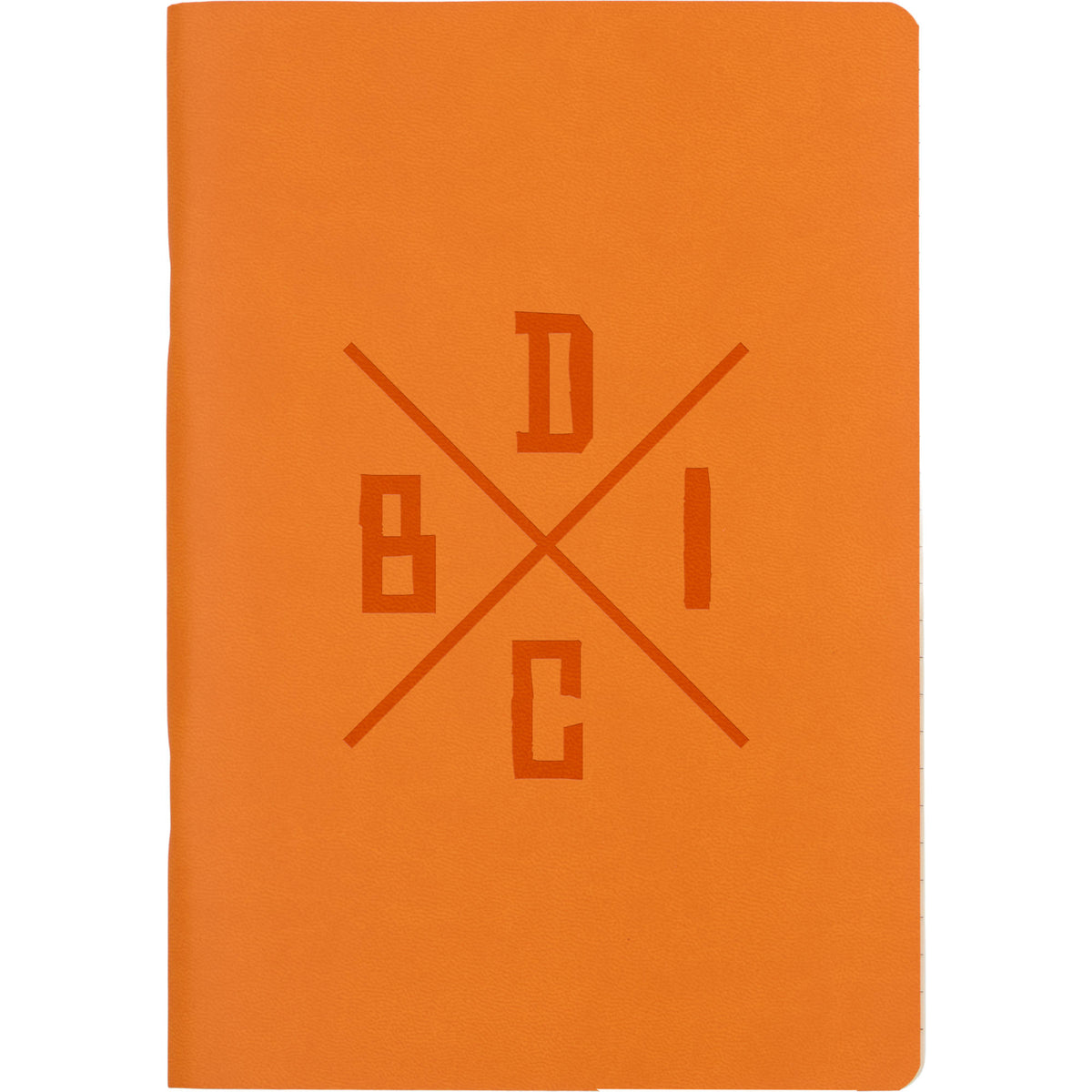 Mano Slim Meeting Journal, 5.5 x 8 Inches Debossing - Orange - Front
