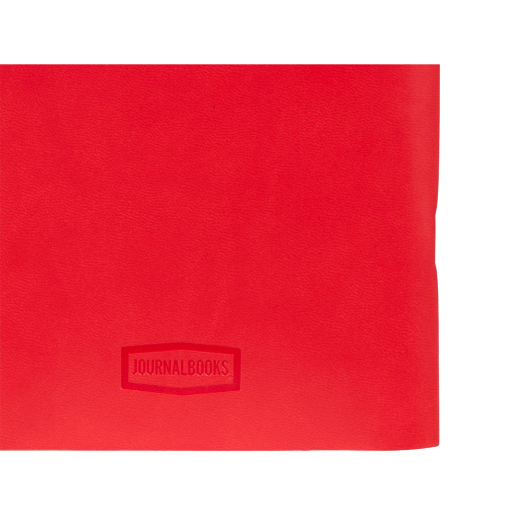 Mano Slim Meeting Journal, 5.5 x 8 Inches Debossing - Red - Detail