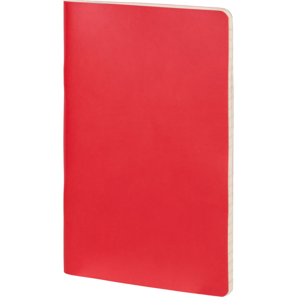 Mano Slim Meeting Journal, 5.5 x 8 Inches Debossing - Red - Left Angle