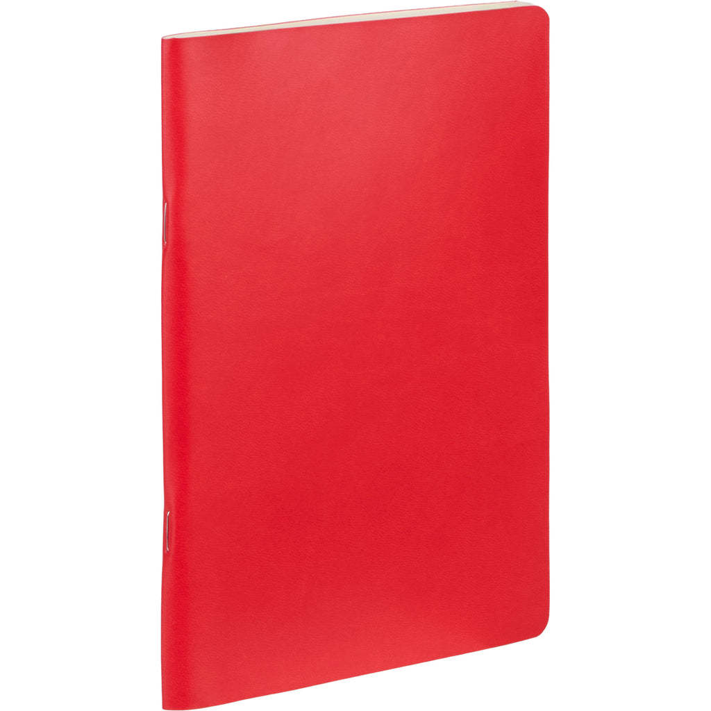 Mano Slim Meeting Journal, 5.5 x 8 Inches Debossing - Red - Right Angle
