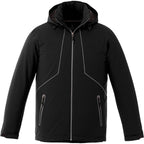 Mantis Insulated Softshell Jacket for Men Debossing - Black - Front Flat