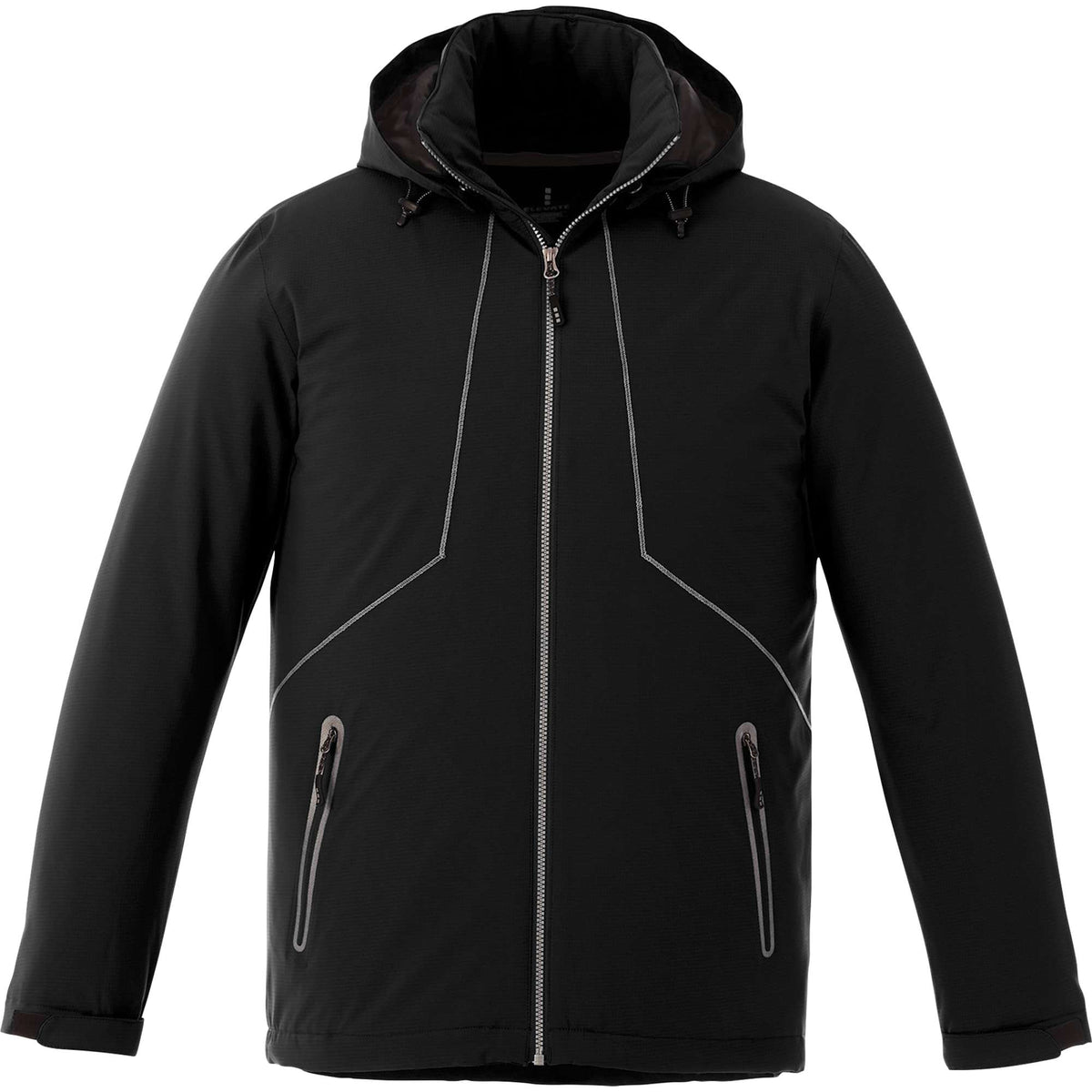 Mantis Insulated Softshell Jacket for Men Debossing - Black - Front Flat