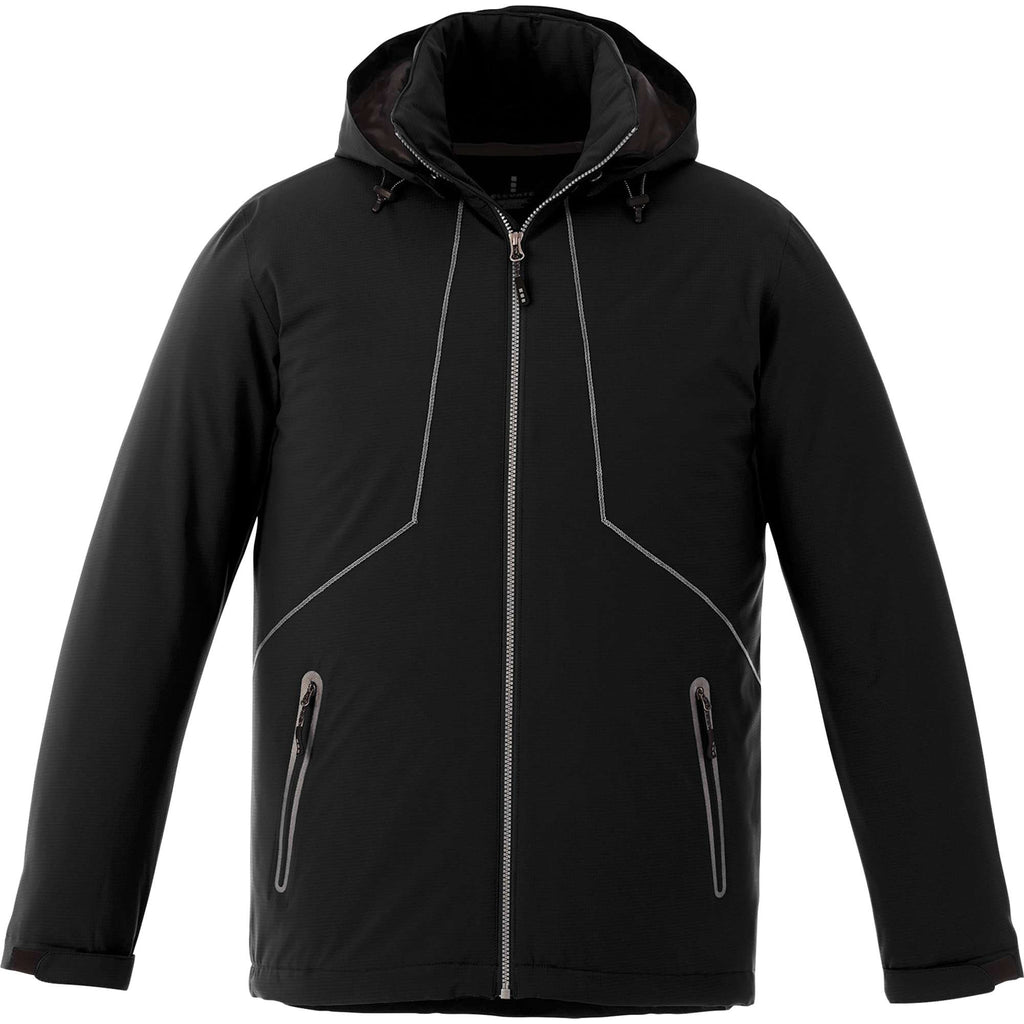 Mantis Insulated Softshell Jacket for Men Embroidery - Black - Front Flat