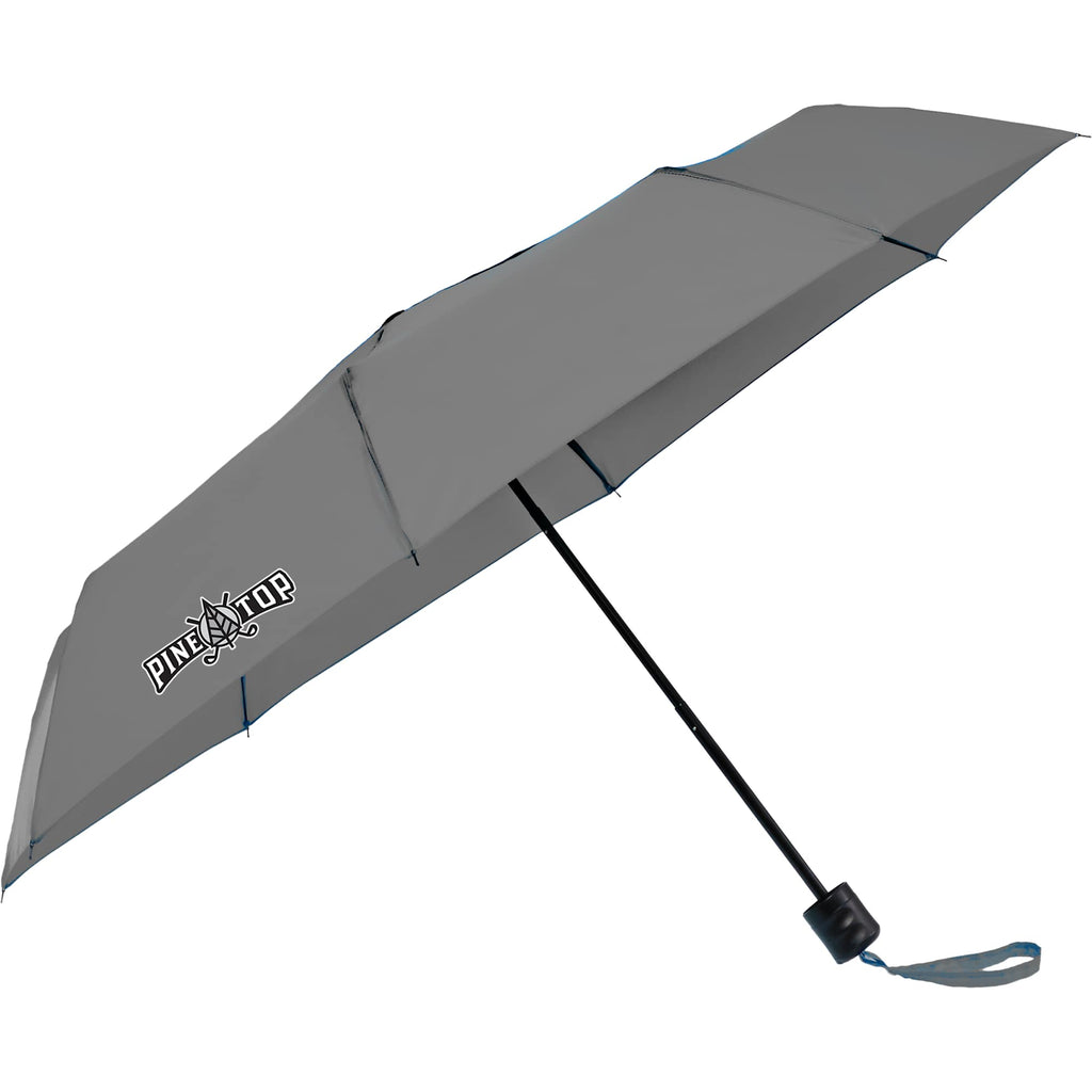 Manual Folding Umbrella with Sleeve, 42 Inch - Gray - Right Angle