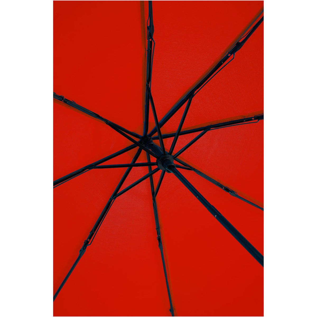 Manual Folding Umbrella with Sleeve, 42 Inch - Red - Ribs