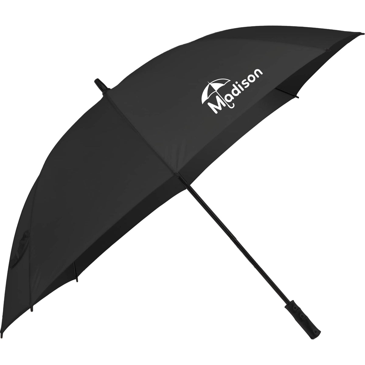 Manual Open Golf Umbrella with Metal Frame, 60 Inches Full Color - Black - Right Angle