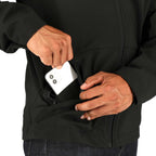 Manzano Recycled Stretch Softshell Jacket for Men Debossing - Black - On Model 5