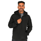 Manzano Recycled Stretch Softshell Jacket for Men Debossing - Black - On Model 7