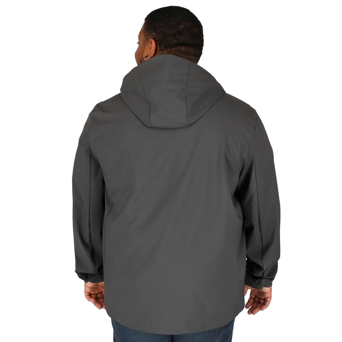 Manzano Recycled Stretch Softshell Jacket for Men Debossing - Grey Storm - On Model