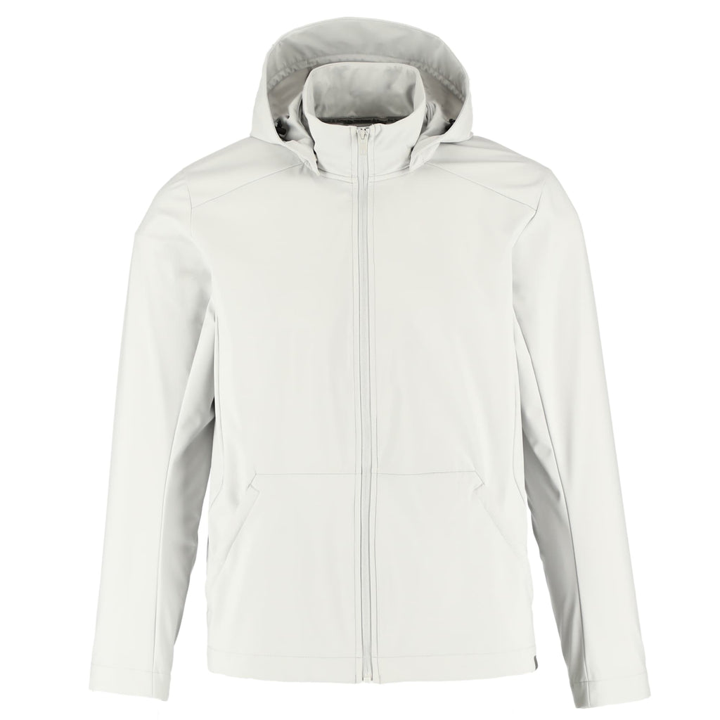 Manzano Recycled Stretch Softshell Jacket for Men Debossing - Silver - Front