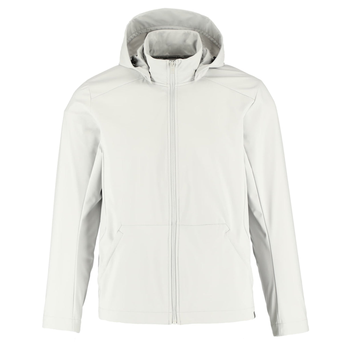 Manzano Recycled Stretch Softshell Jacket for Men Debossing - Silver - Front