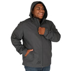 Manzano Recycled Stretch Softshell Jacket for Men Laser Engraving - Grey Storm - On Model 2