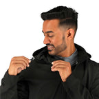 Manzano Recycled Stretch Softshell Jacket for Men Transfer - Black - On Model 6