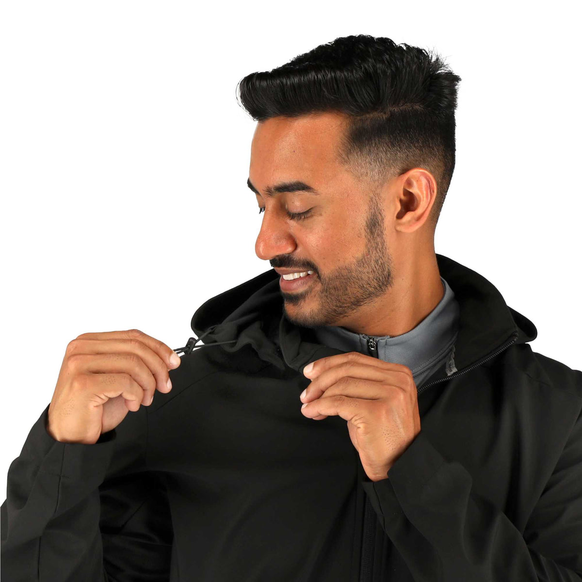 Manzano Recycled Stretch Softshell Jacket for Men Transfer - Black - On Model 6