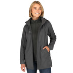 Manzano Recycled Stretch Softshell Jacket for Women Debossing - Grey Storm - On Model 11