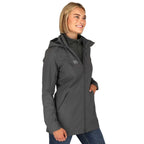 Manzano Recycled Stretch Softshell Jacket for Women Debossing - Grey Storm - On Model 4