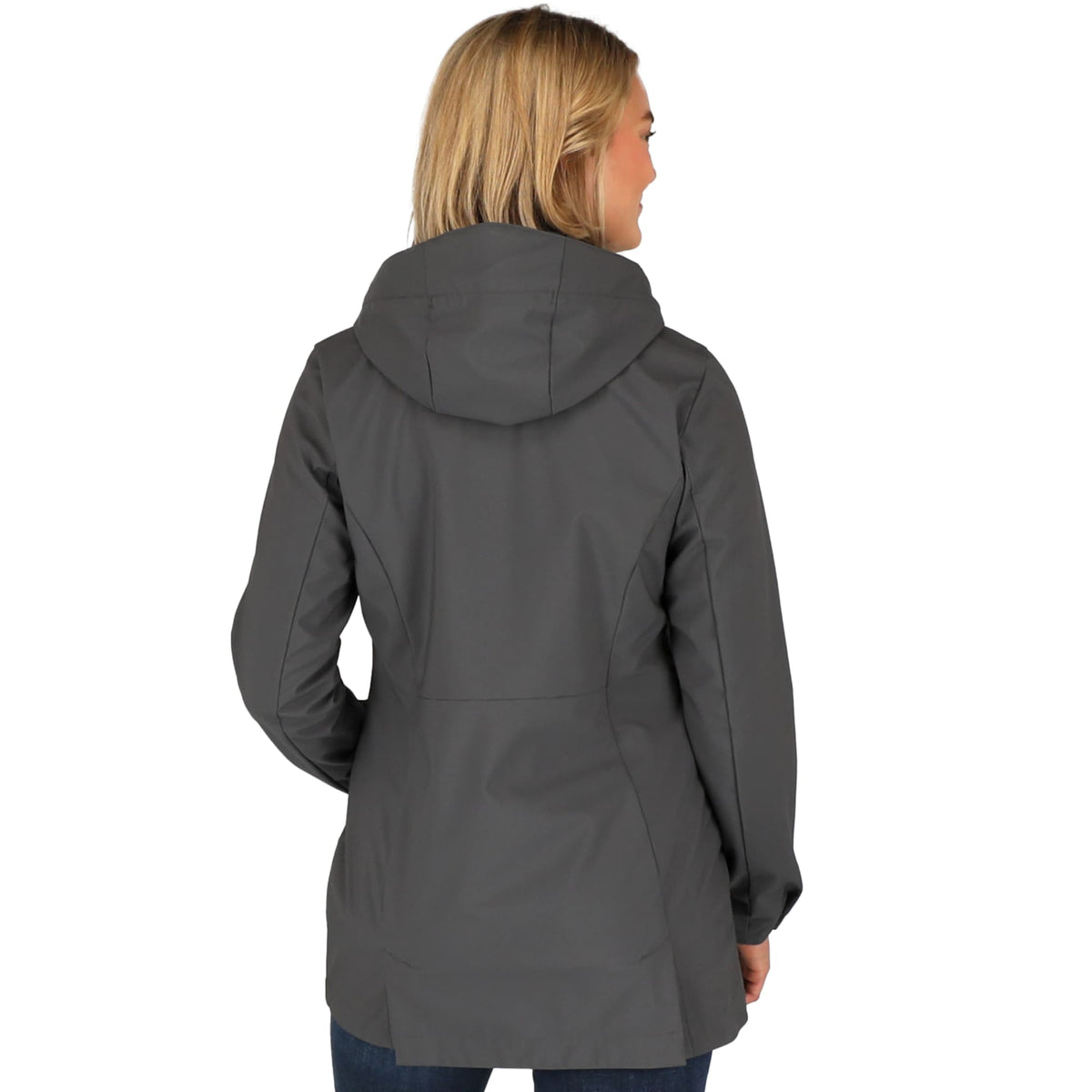 Manzano Recycled Stretch Softshell Jacket for Women Debossing - Grey Storm - On Model 6
