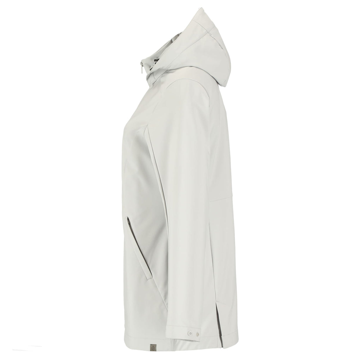 Manzano Recycled Stretch Softshell Jacket for Women Debossing - Silver - Left Side