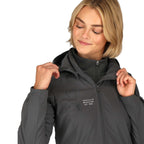 Manzano Recycled Stretch Softshell Jacket for Women Laser Engraving - Grey Storm - On Model 9
