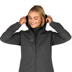 Manzano Recycled Stretch Softshell Jacket for Women Transfer - Grey Storm - On Model 3
