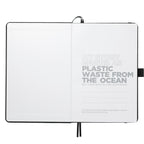 Marine Journal with Recycled Ocean Plastic Cover, 5.5 x 8.5 Inches Transfer - Black - Front 2