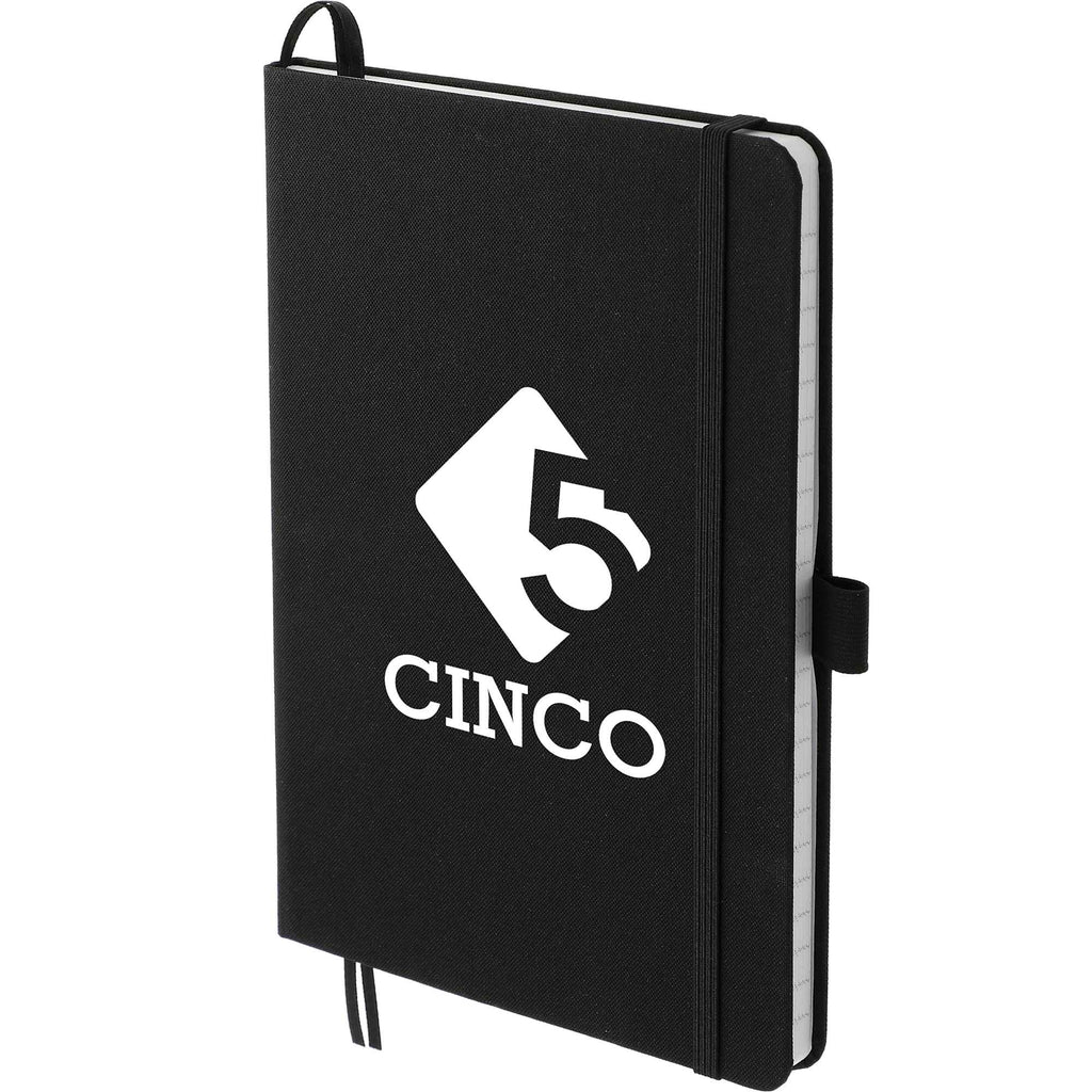 Marine Journal with Recycled Ocean Plastic Cover, 5.5 x 8.5 Inches Transfer - Black - Left Angle