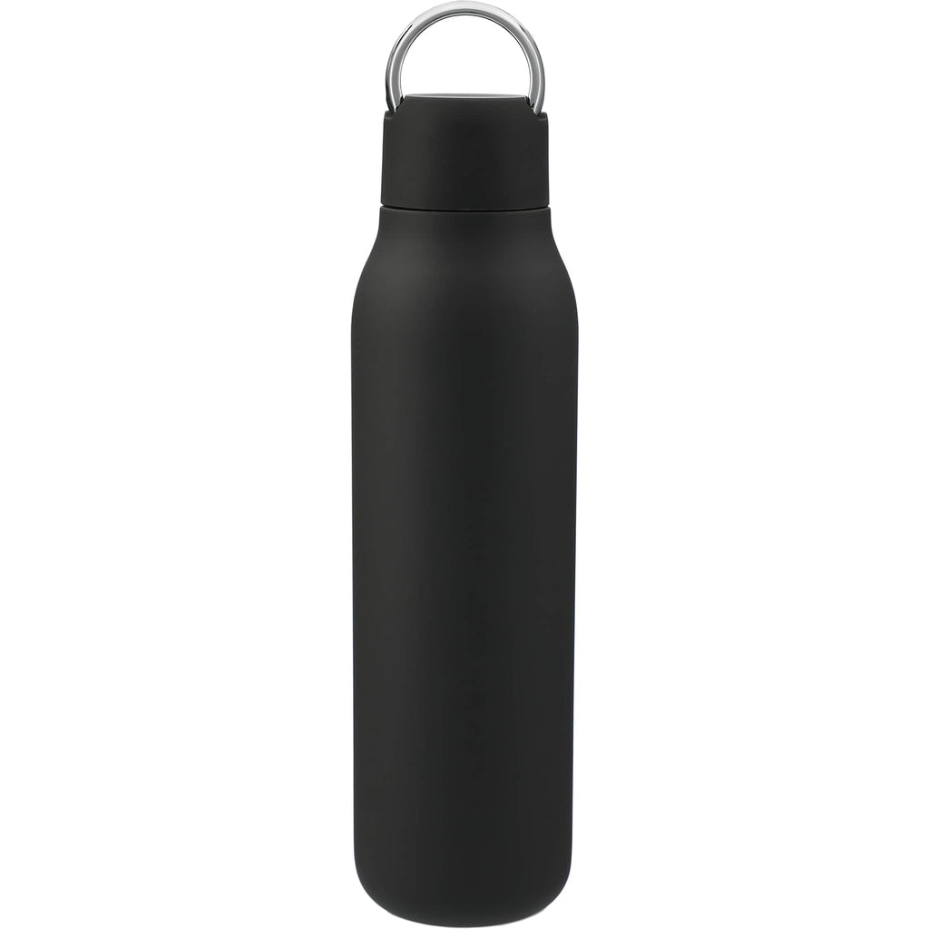 Marka Copper Insulated Bottle with Metal Loop, 20 oz Laser Engraving - Black - Back 2