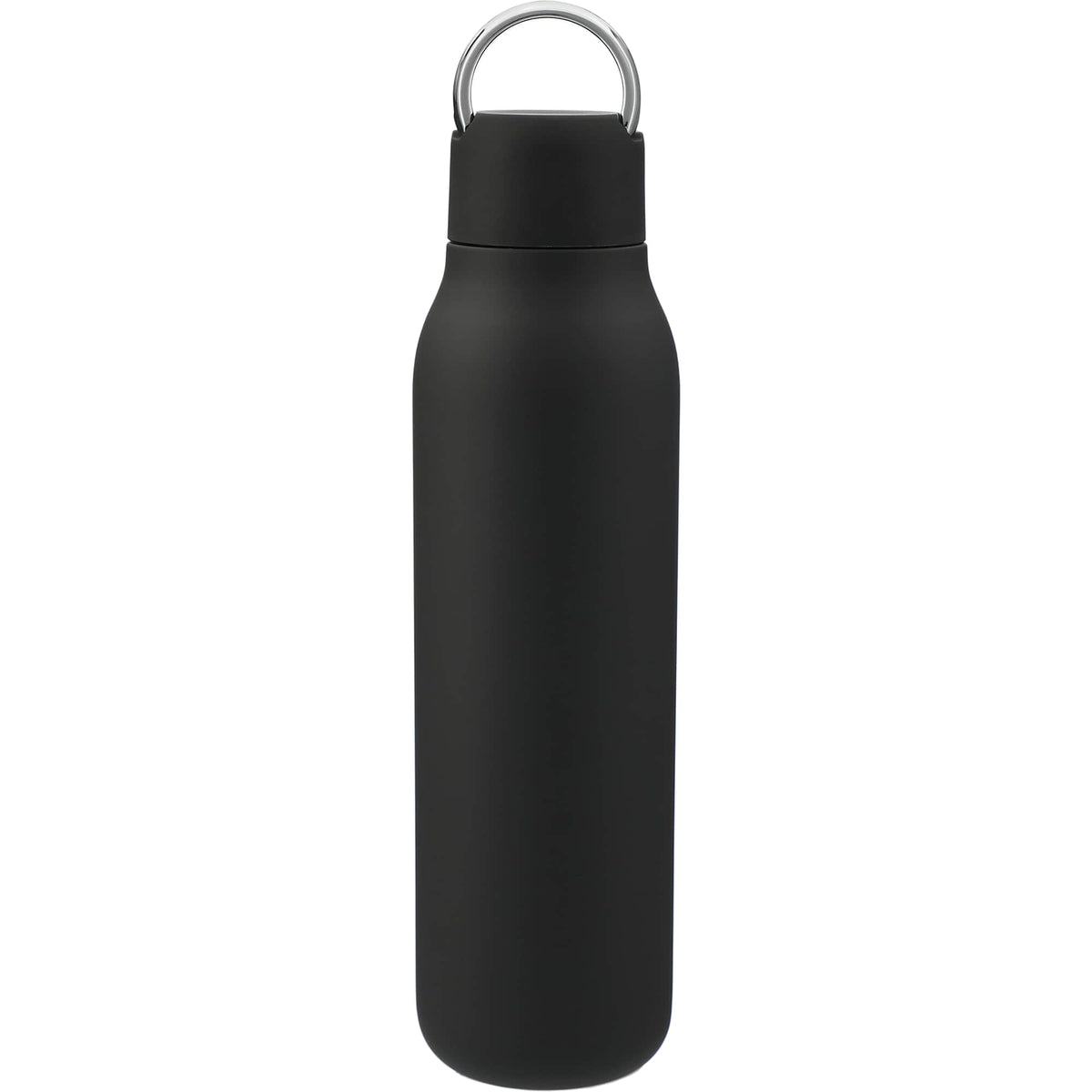 Marka Copper Insulated Bottle with Metal Loop, 20 oz Laser Engraving - Black - Back 2