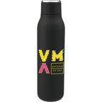 Marka Copper Insulated Bottle with Metal Loop, 20 oz Laser Engraving - Black - Front 3
