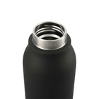 Marka Copper Insulated Bottle with Metal Loop, 20 oz Laser Engraving - Black - Top Open