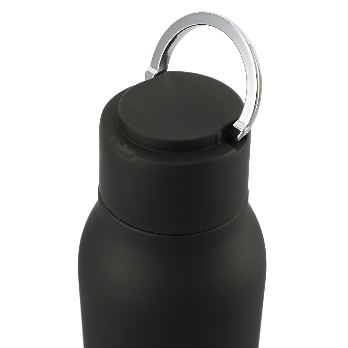 Marka Copper Insulated Bottle with Metal Loop, 20 oz Laser Engraving - Black - Top