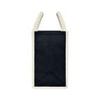 Market Street Cotton Canvas Tote with Brass Rivets Embroidery - Black - View 5