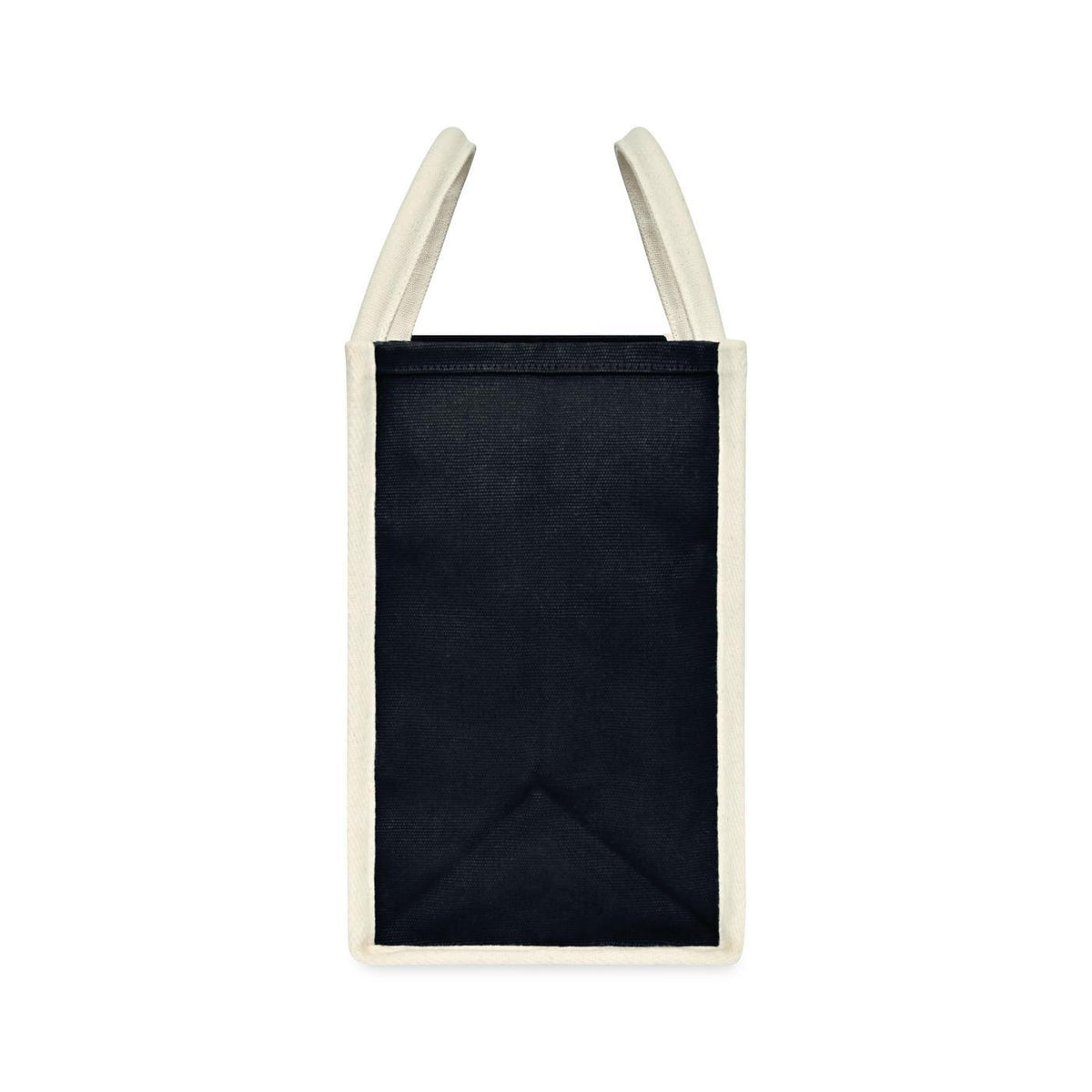 Market Street Cotton Canvas Tote with Brass Rivets Embroidery - Black - View 5