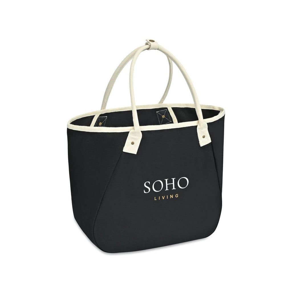 Market Street Tapered Canvas Carryall with Wristlet Pouch Embroidery - Black - View 2