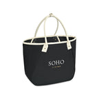 Market Street Tapered Canvas Carryall with Wristlet Pouch Embroidery - Black - View 2