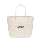 Market Street Tapered Canvas Carryall with Wristlet Pouch Embroidery - Natural - View 1