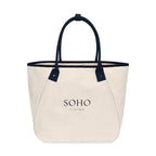 Market Street Tapered Canvas Carryall with Wristlet Pouch Embroidery - Navy - View 1