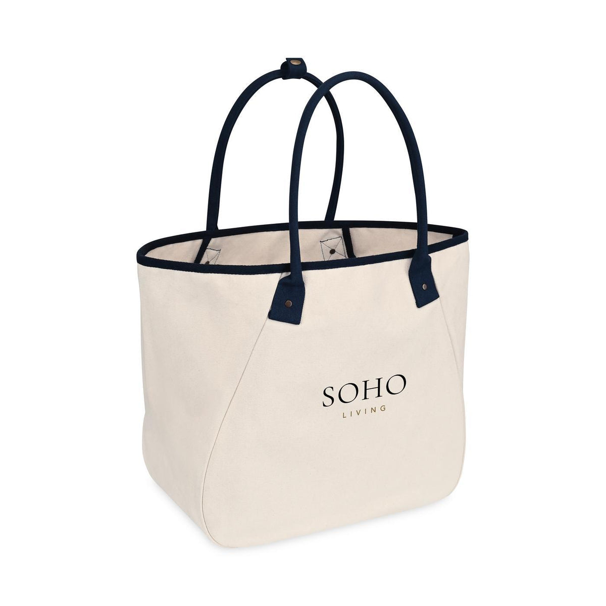 Market Street Tapered Canvas Carryall with Wristlet Pouch Embroidery - Navy - View 4