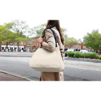 Market Street Tapered Canvas Carryall with Wristlet Pouch Embroidery - Navy - View 6