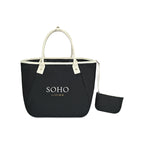 Market Street Tapered Canvas Carryall with Wristlet Pouch Transfer - Black - View 3