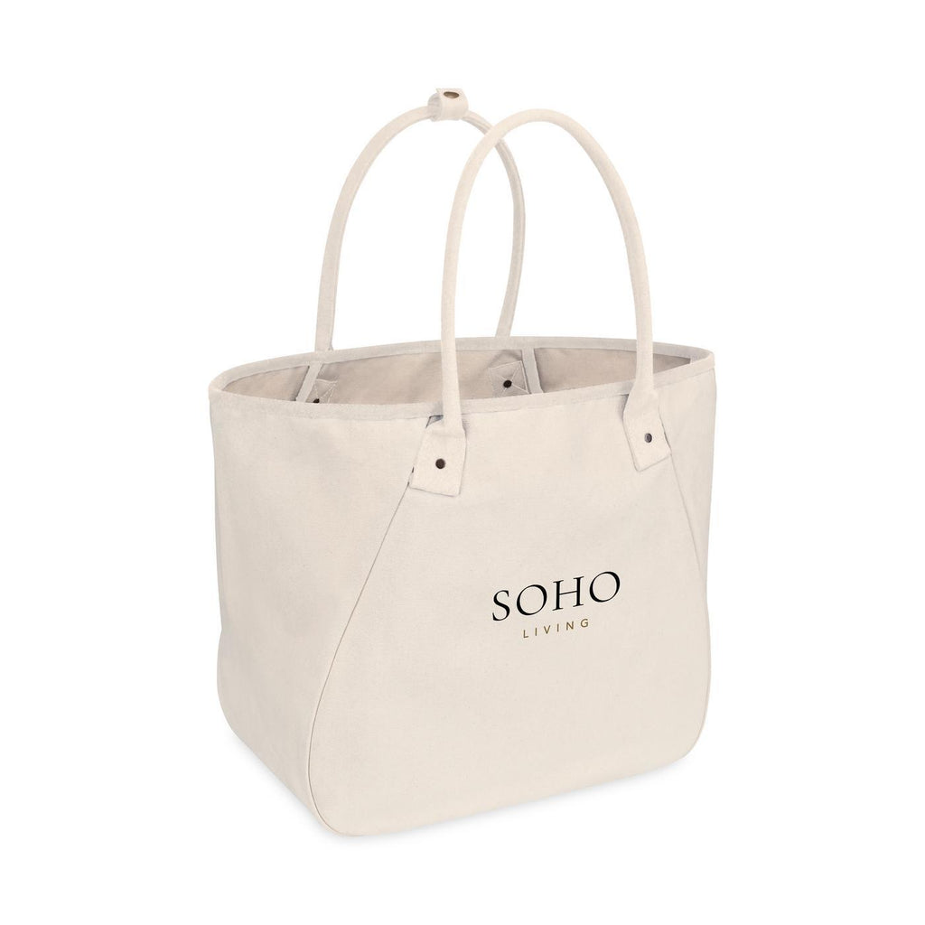 Market Street Tapered Canvas Carryall with Wristlet Pouch Transfer - Natural - View 3