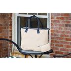 Market Street Tapered Canvas Carryall with Wristlet Pouch Transfer - Navy - View 7