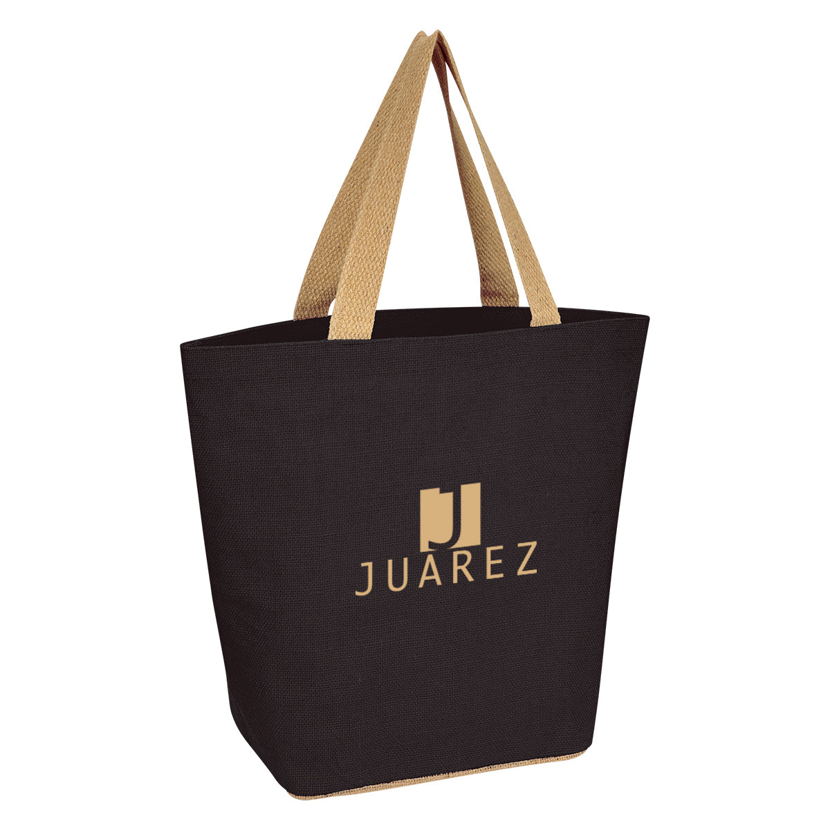 Marketplace Tote Bag in Jute - Black - Silk Screen