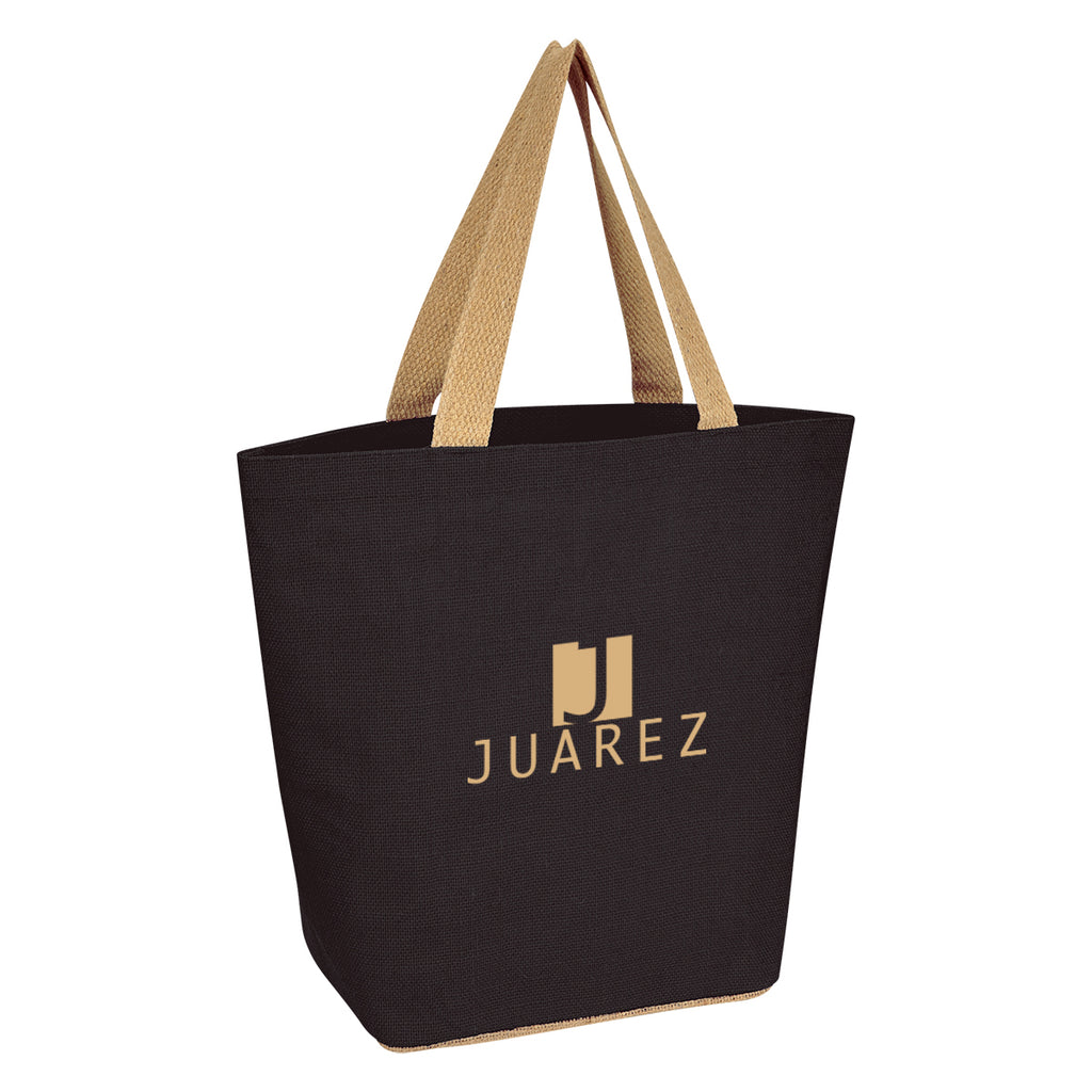 Marketplace Tote Bag in Jute - Black - Silk Screen