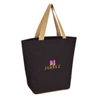 Marketplace Tote Bag in Jute Embroidery - Black - Embroidery