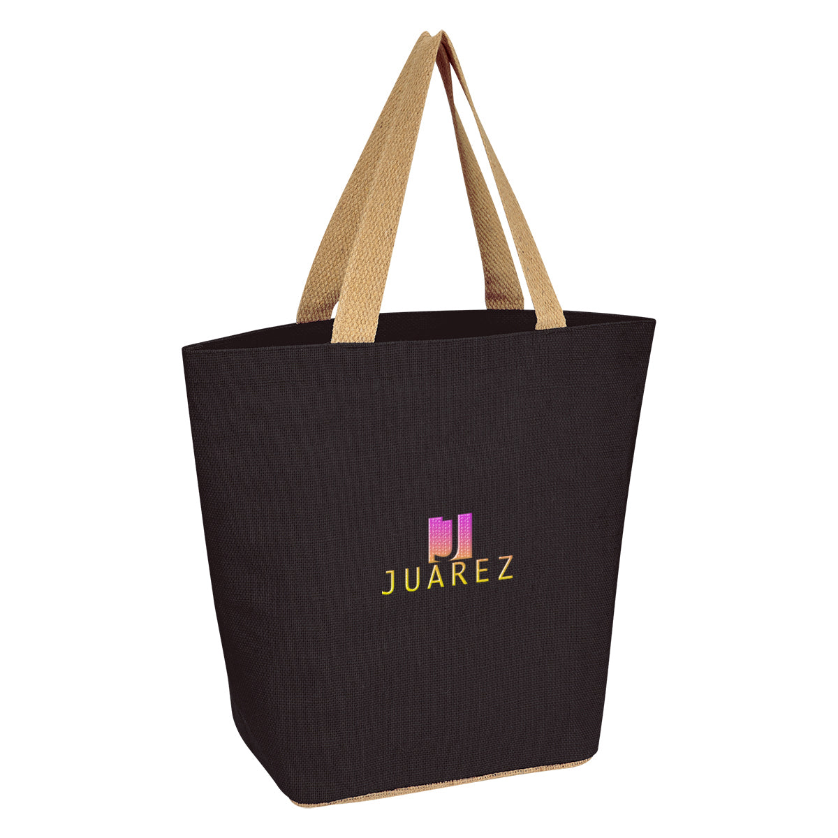 Marketplace Tote Bag in Jute Embroidery - Black - Embroidery