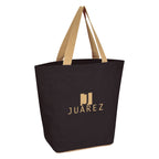 Marketplace Tote Bag in Jute Embroidery - Black - Silk Screen