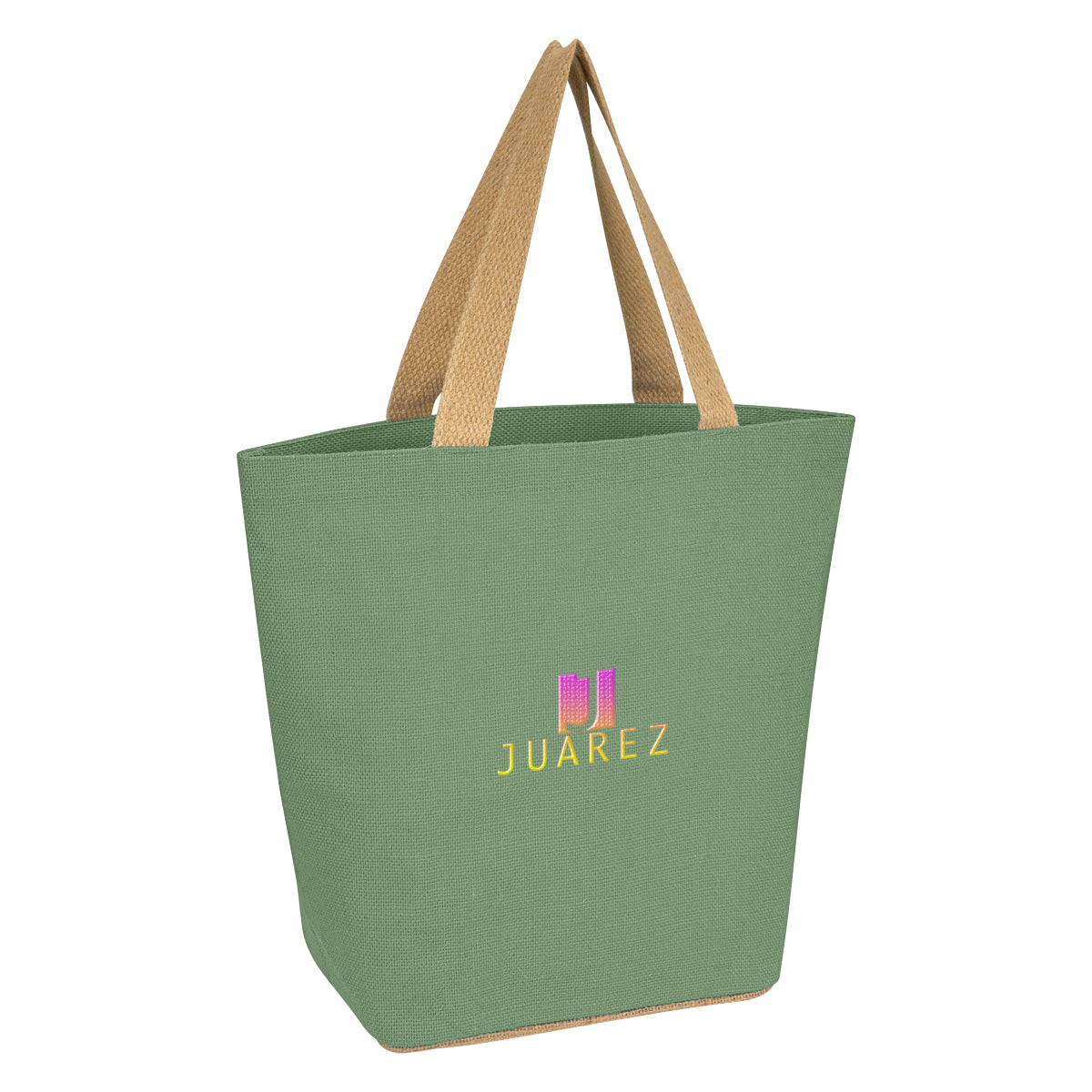 Marketplace Tote Bag in Jute Embroidery - Green - Embroidery